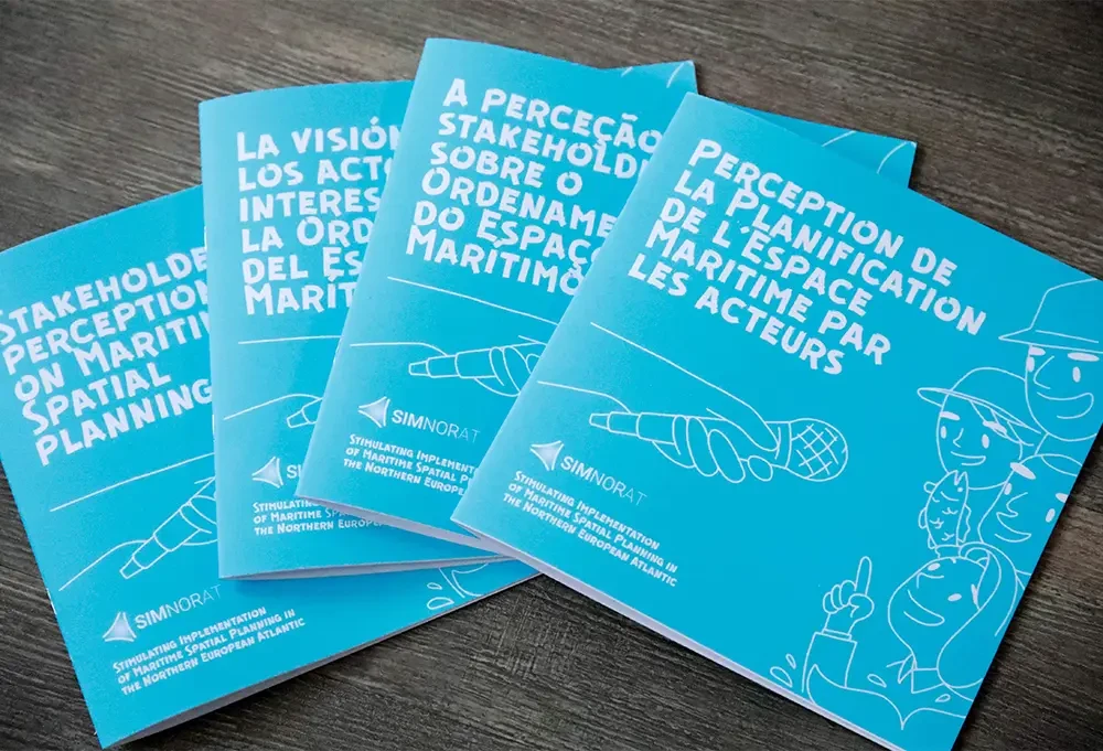 Brochures SIMNORAT en quatre langues sur la perception des acteurs face à la planification de l’espace maritime