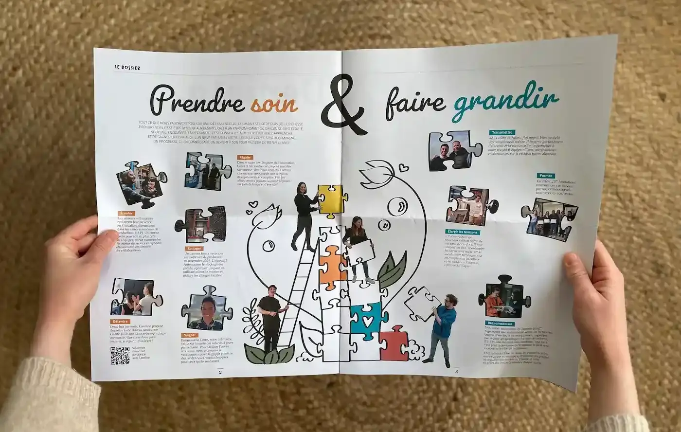 Couverture du journal interne « Demain – Maison Cadiou » – un outil éditorial pour renforcer la culture d’entreprise et l’engagement des collaborateurs.